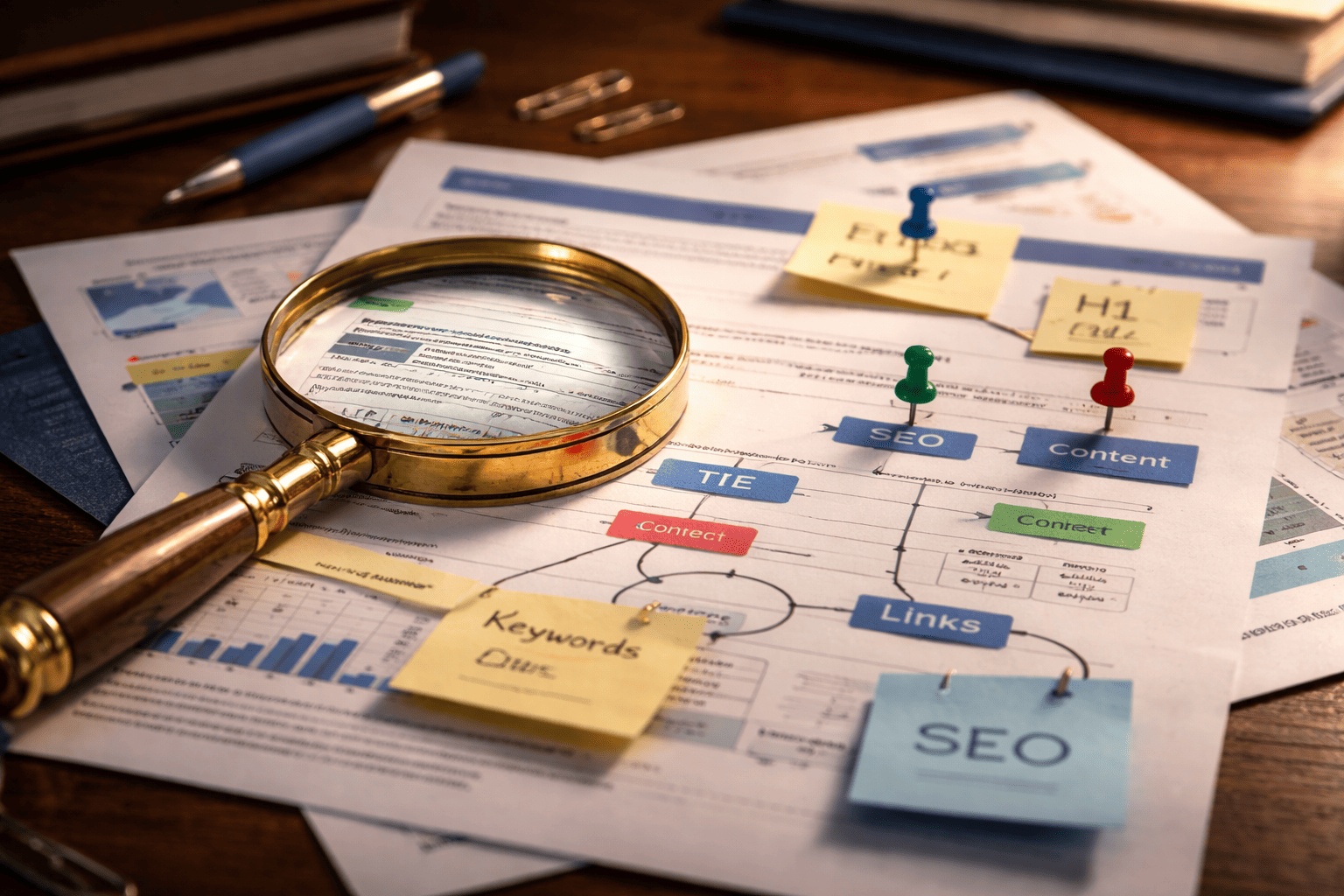 Tableau de bord SEO avec indicateurs de performance